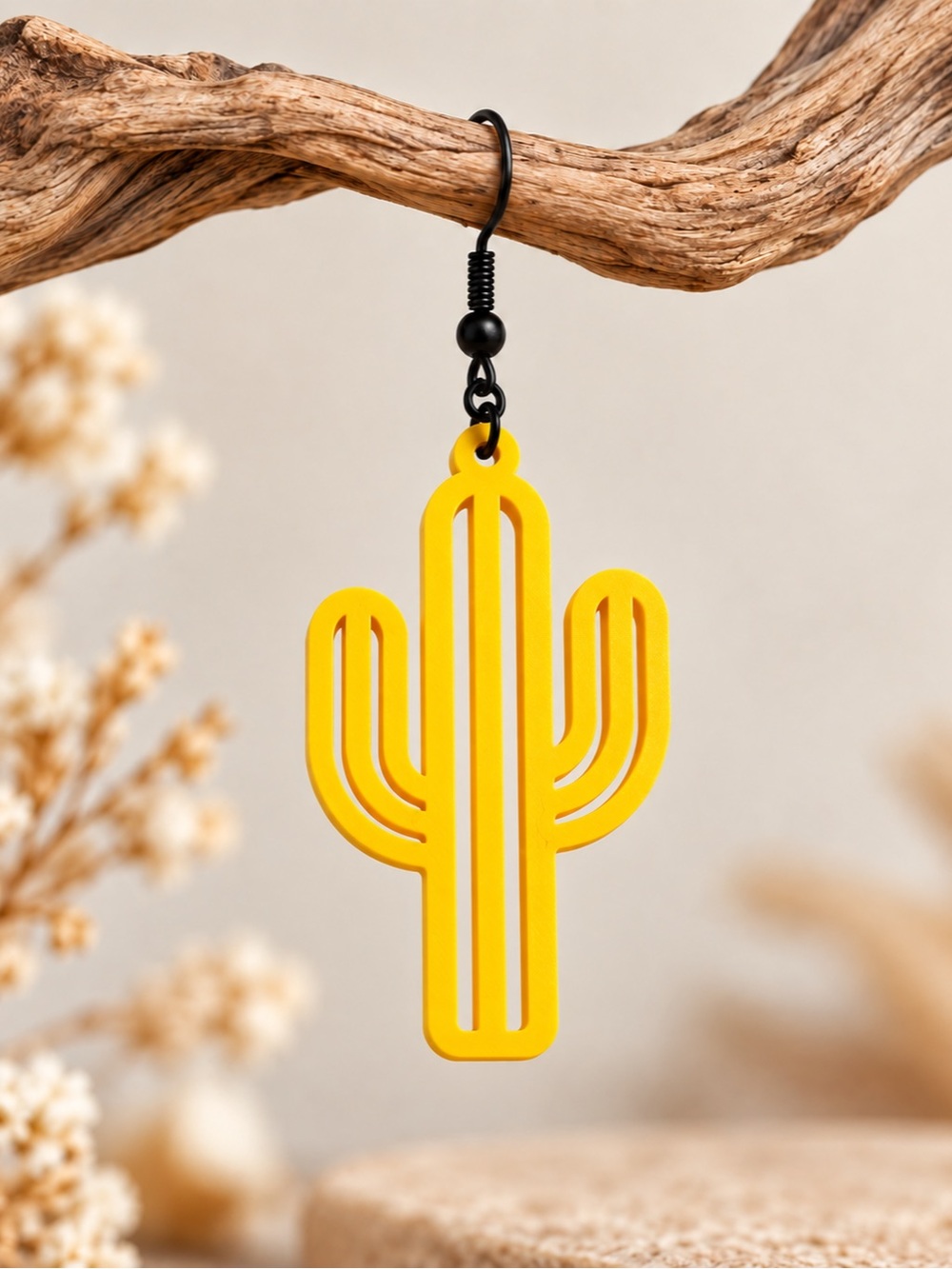 Cactus Dangle Earring – Yellow